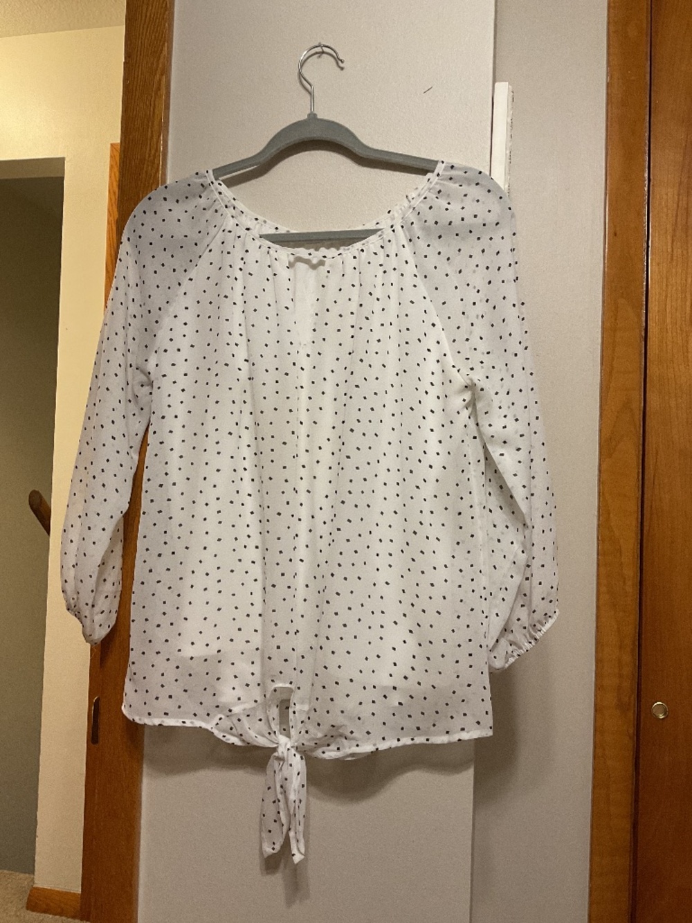Medium White blouse with black shapes